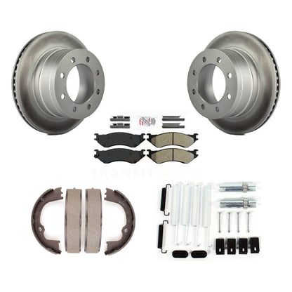 Rotors à revêtement de disque arrière, plaquettes semi-métalliques, Kit de quincaillerie pour chaussures de frein de stationnement pour