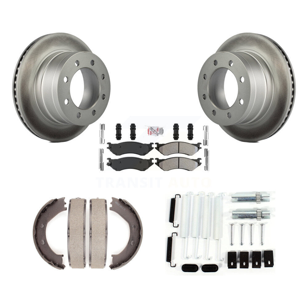 Rotors à revêtement de disque arrière, plaquettes semi-métalliques, Kit de quincaillerie pour chaussures de frein de stationnement pour