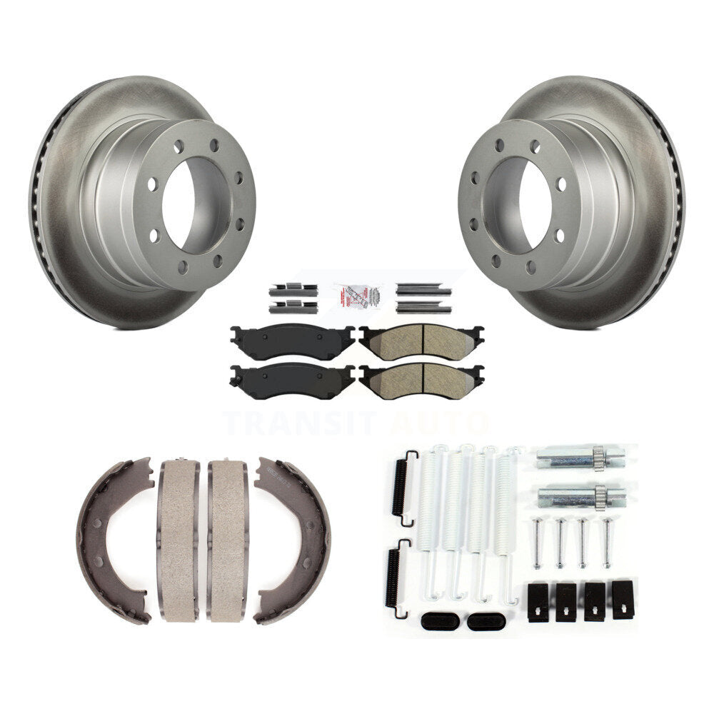 Rotors à revêtement de disque arrière, plaquettes semi-métalliques, Kit de quincaillerie pour chaussures de frein de stationnement pour