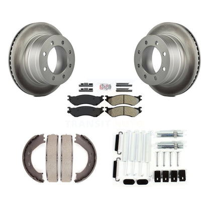 Rotors à revêtement de disque arrière, plaquettes semi-métalliques, Kit de quincaillerie pour chaussures de frein de stationnement pour