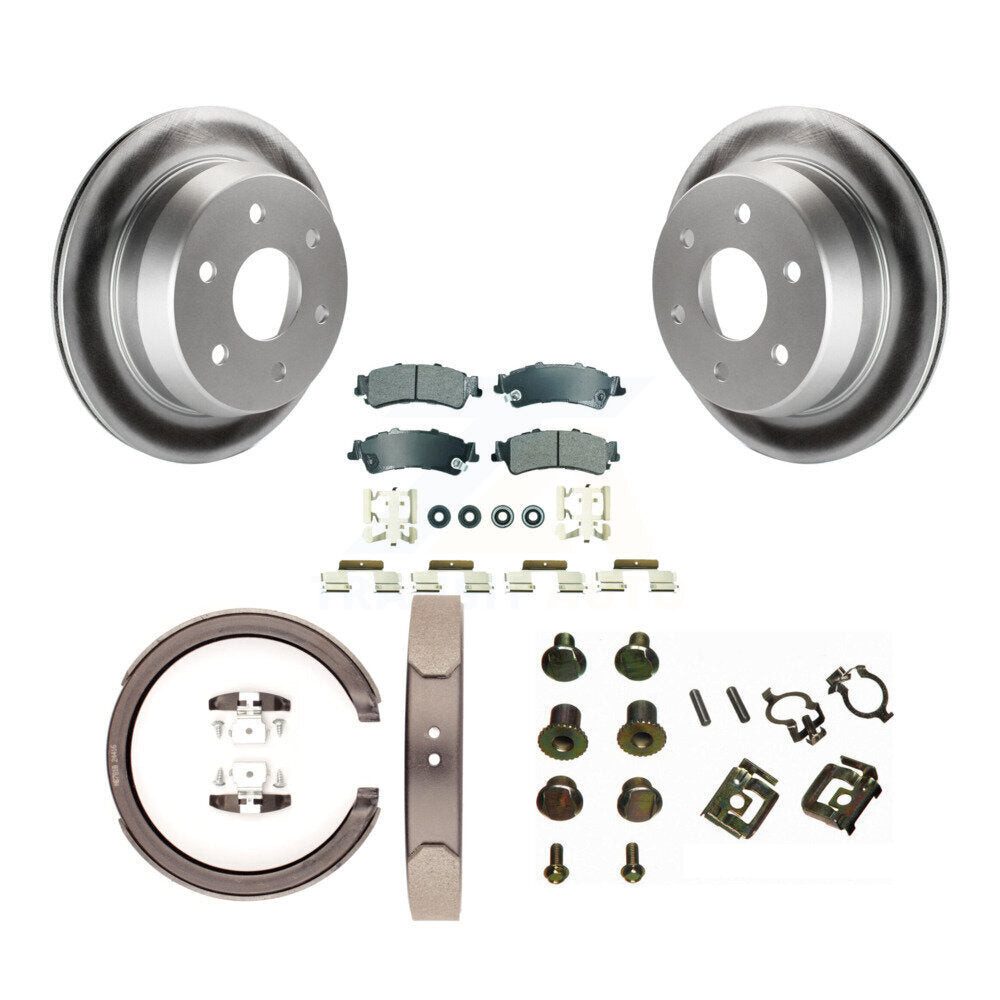 Rotors à revêtement de disque arrière, patins semi-métalliques, chaussures de stationnement et Kit de quincaillerie pour GMC