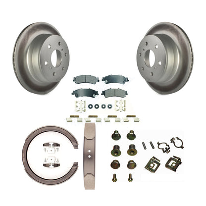 Rotors à revêtement de disque arrière, plaquettes semi-métalliques, Kit de quincaillerie pour chaussures de frein de stationnement pour