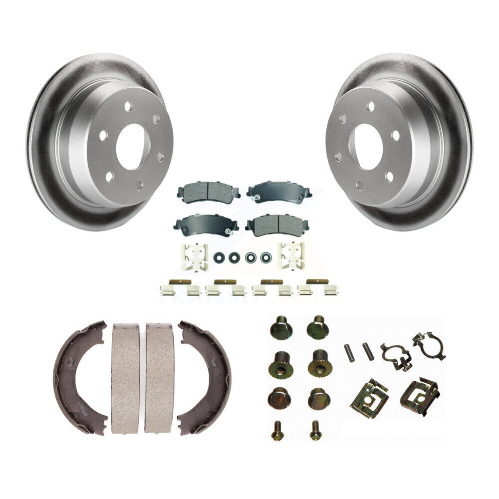 Rotors à revêtement de disque arrière, patins semi-métalliques, chaussures de stationnement et kit de quincaillerie pour 150