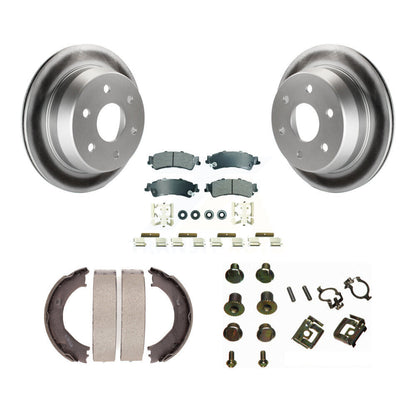 Rotors à revêtement de disque arrière, patins semi-métalliques, chaussures de stationnement et kit de quincaillerie pour 150
