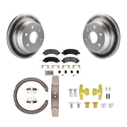 Rotors à revêtement de disque arrière, patins semi-métalliques, chaussures de stationnement et kit de quincaillerie pour 150