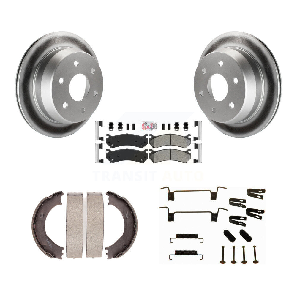Rotors à revêtement de disque arrière, patins semi-métalliques, chaussures de stationnement et kit de quincaillerie pour 250