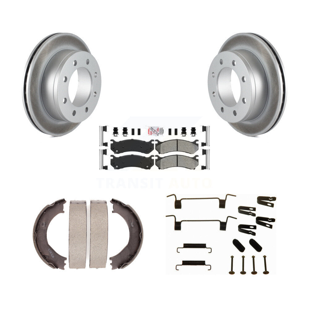 Rotors à revêtement de disque arrière, patins semi-métalliques, chaussures de stationnement et kit de quincaillerie pour 250