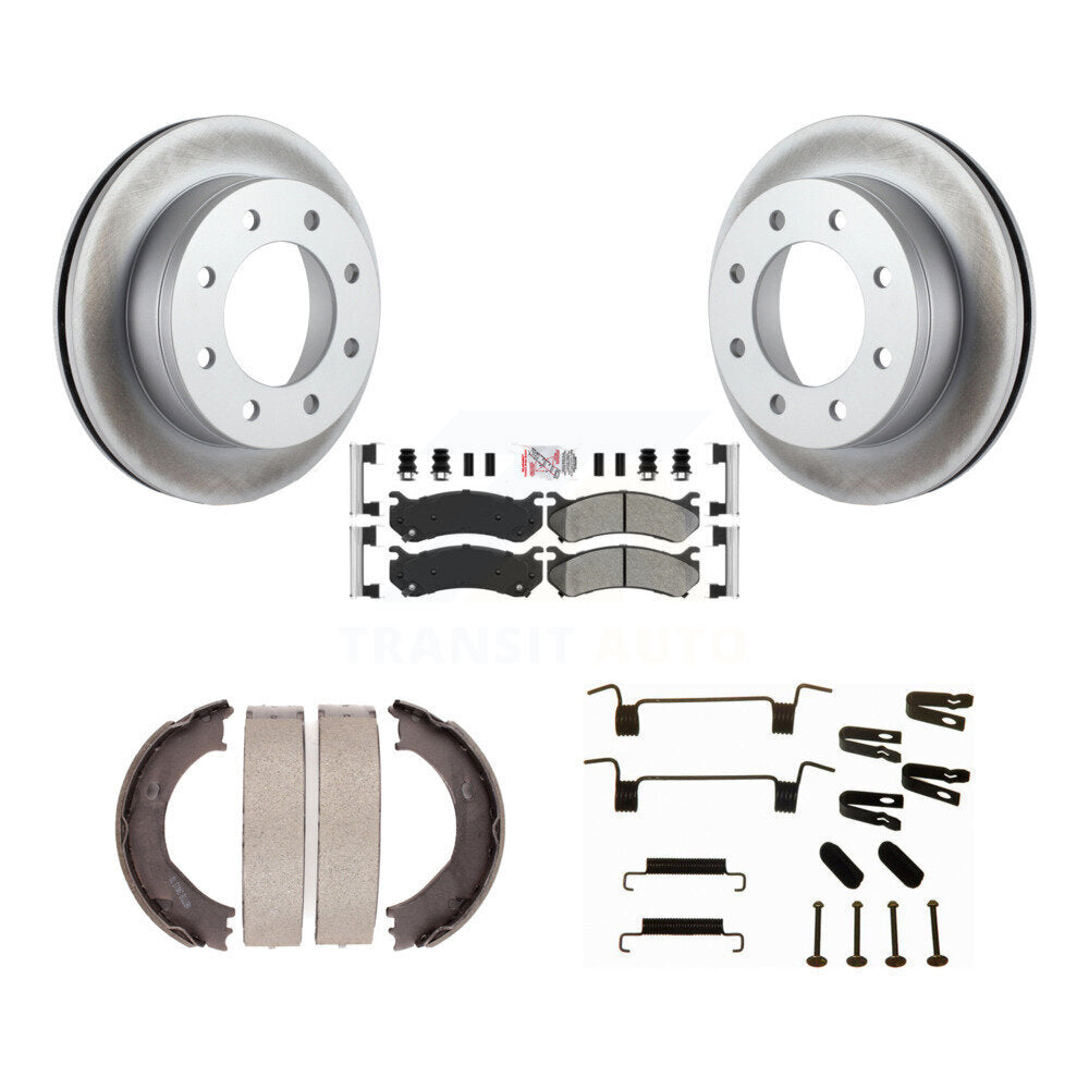 Rotors à revêtement de disque arrière, patins semi-métalliques, chaussures de stationnement et kit de quincaillerie pour 250