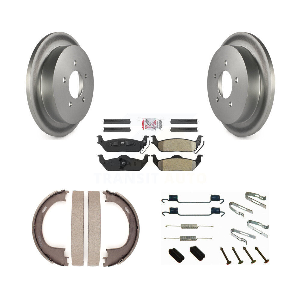 Rotors à revêtement de disque arrière, plaquettes semi-métalliques, Kit de quincaillerie pour chaussures de frein de stationnement pour