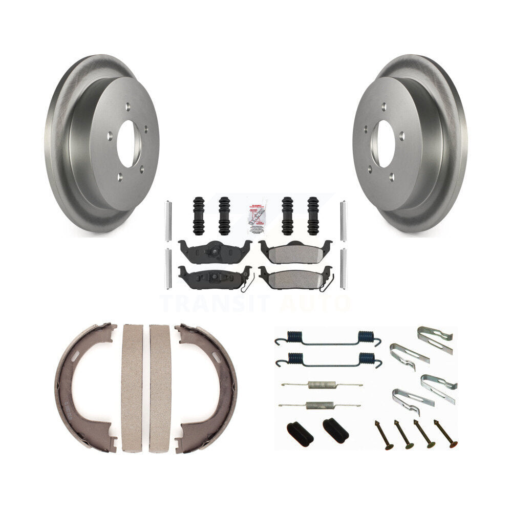 Rotors à revêtement de disque arrière, plaquettes semi-métalliques, Kit de quincaillerie pour chaussures de frein de stationnement pour