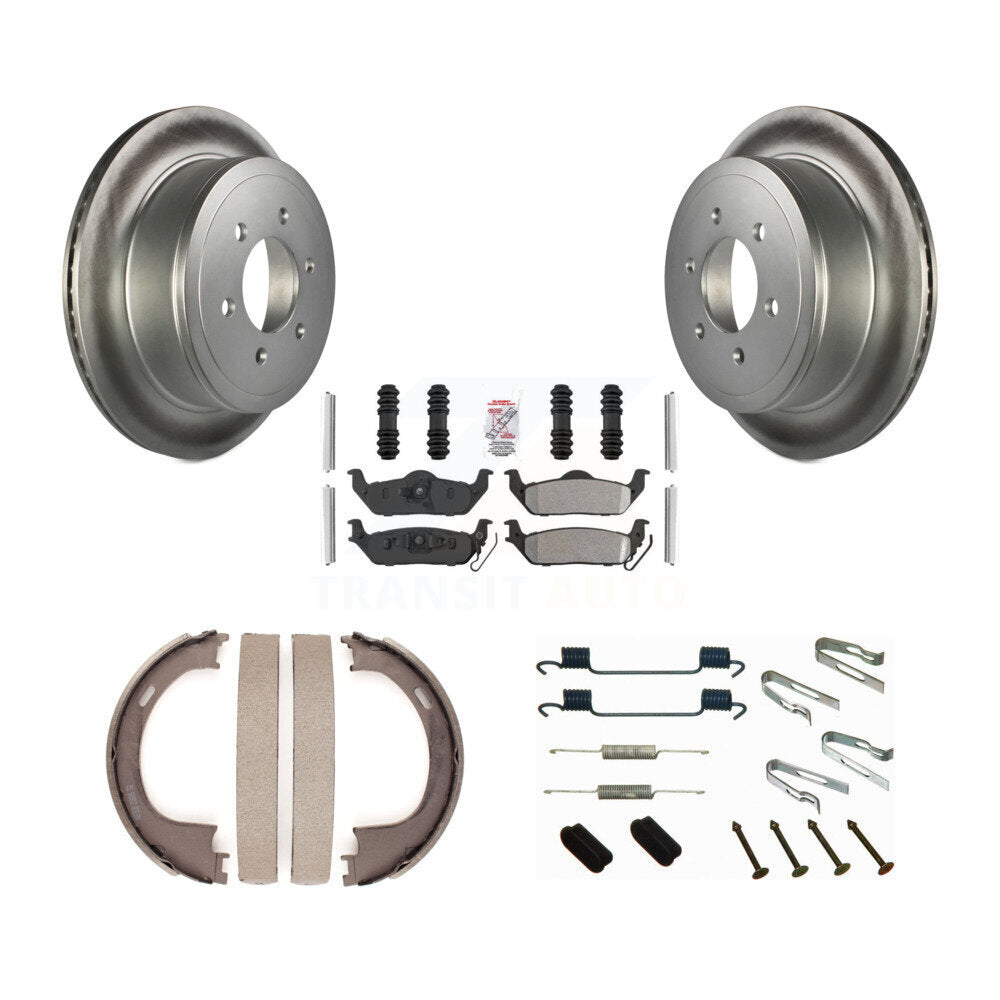 Rotors à revêtement de disque arrière, patins semi-métalliques, chaussures de stationnement et Kit de matériel pour