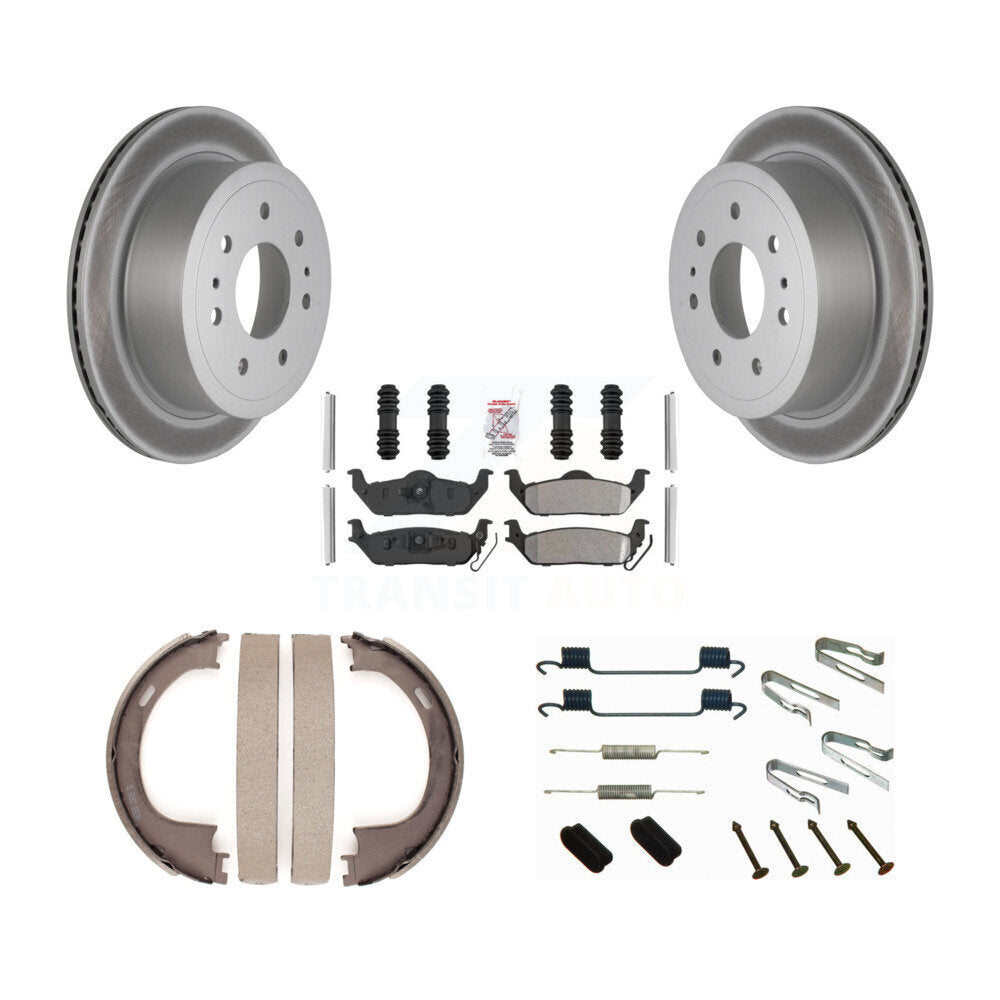 Rotors à revêtement de disque arrière, patins semi-métalliques, chaussures de stationnement et Kit de matériel pour