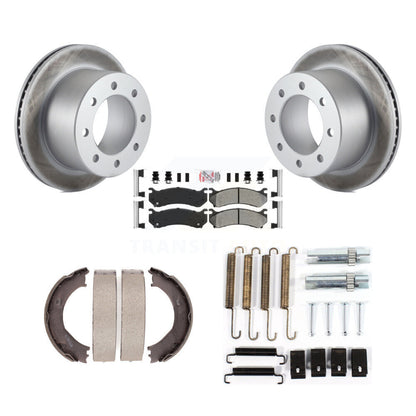 Rotors à revêtement de disque arrière, plaquettes semi-métalliques, Kit de quincaillerie pour chaussures de frein de stationnement pour