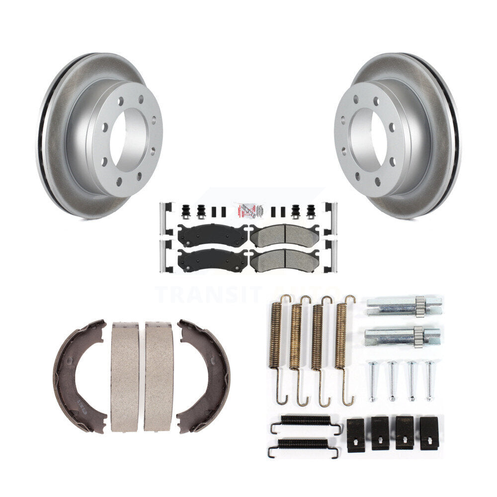 Rotors à revêtement de disque arrière, patins semi-métalliques, chaussures de stationnement et Kit de quincaillerie pour GMC
