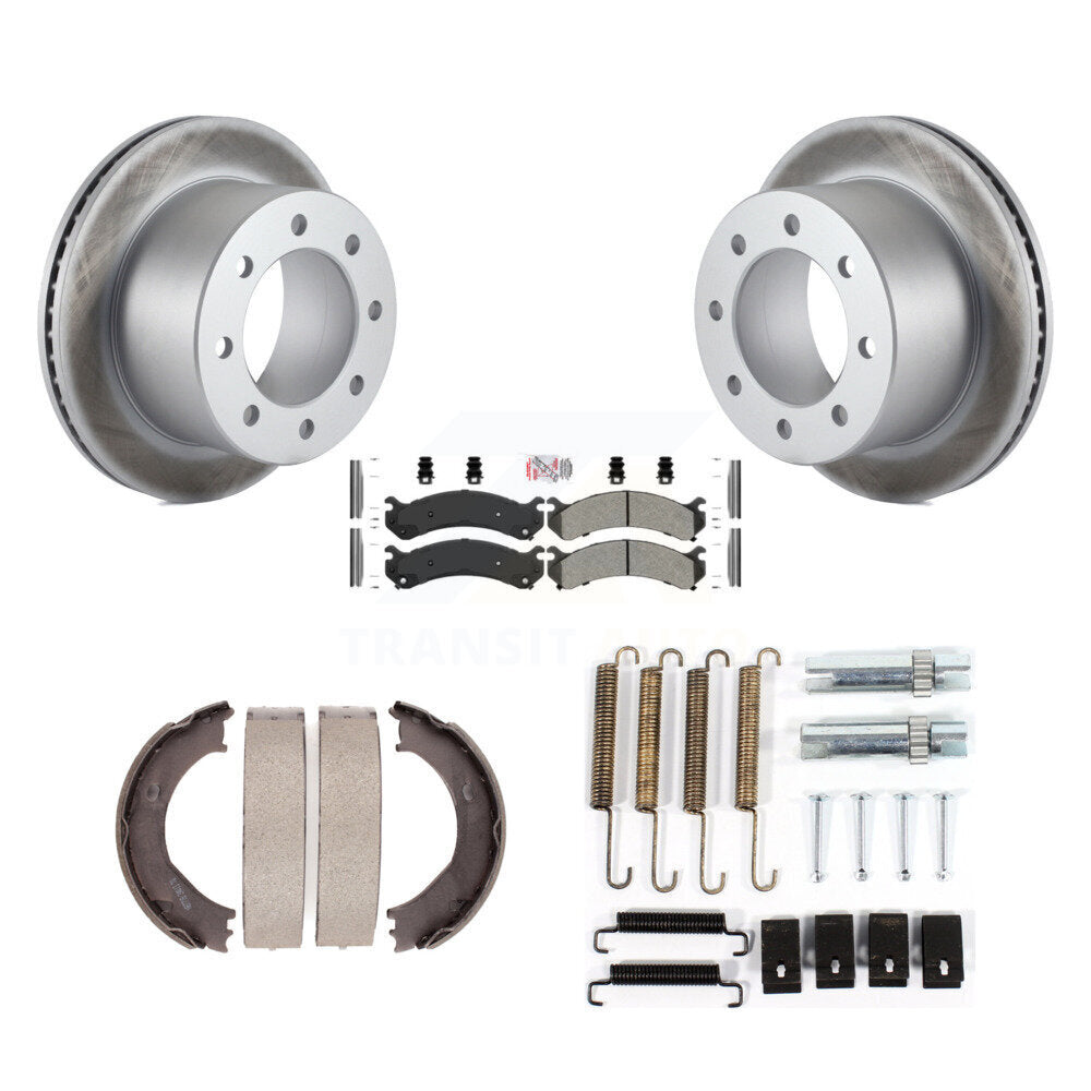Rotors à revêtement de disque arrière, patins semi-métalliques, chaussures de stationnement et kit de quincaillerie pour 350
