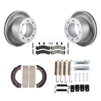 Rotors à revêtement de disque arrière, patins semi-métalliques, chaussures de stationnement et kit de quincaillerie pour 350