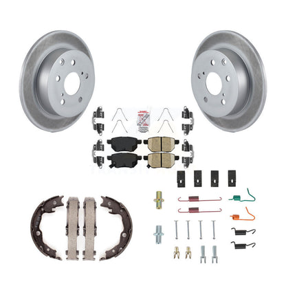 Rotors enduits de disque arrière, plaquettes en céramique, chaussures de frein de stationnement et Kit de matériel pour
