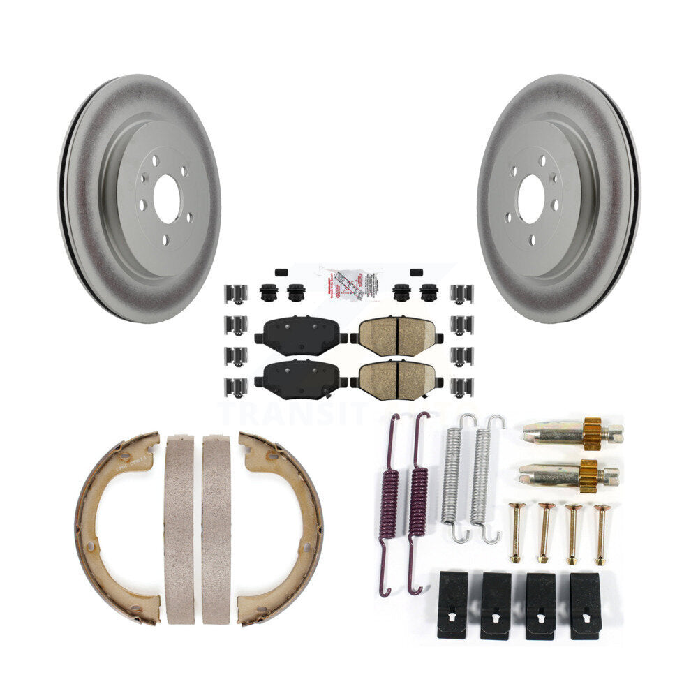 Rotors à revêtement de disque arrière, plaquettes semi-métalliques, Kit de quincaillerie pour chaussures de frein de stationnement pour
