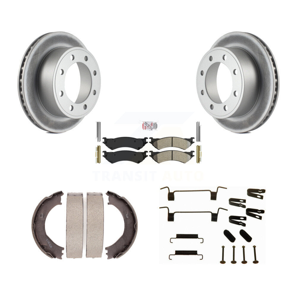 Rotors à revêtement de disque arrière, patins semi-métalliques, chaussures de stationnement et Kit de matériel pour