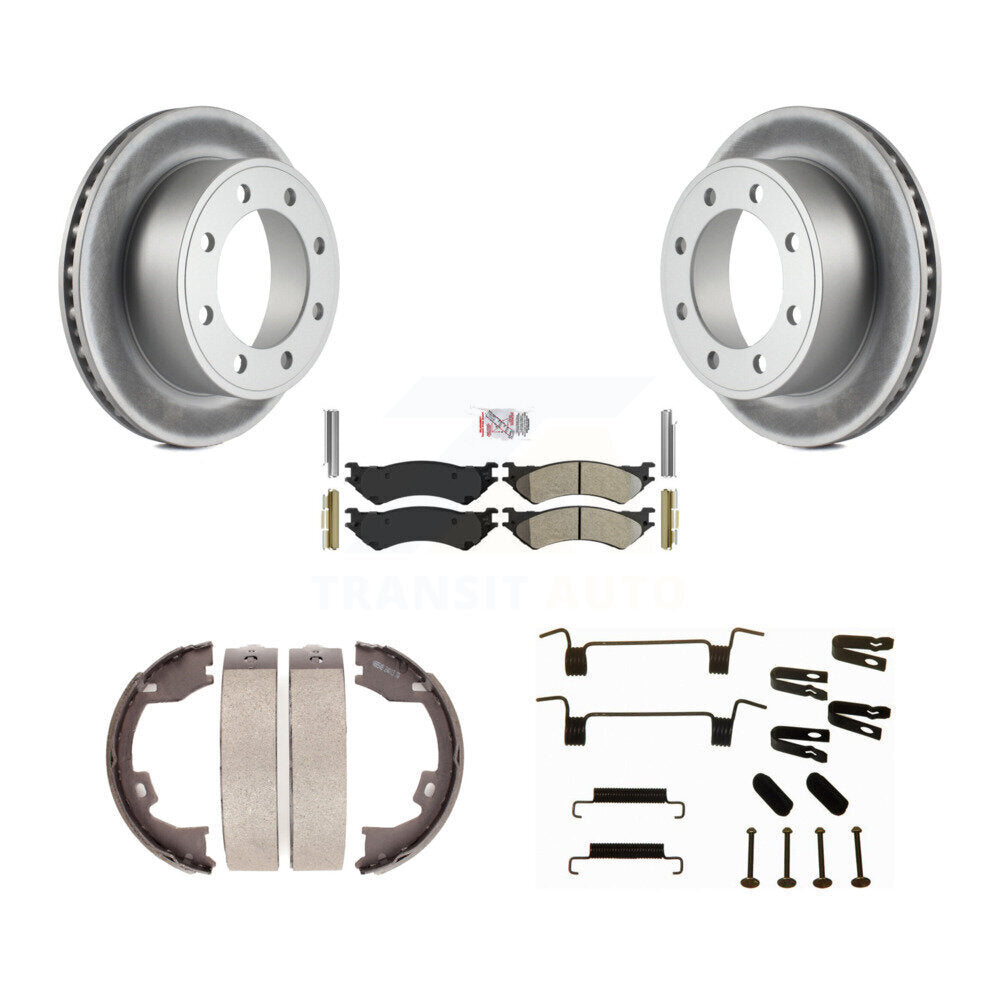 Rotors à revêtement de disque arrière, patins semi-métalliques, chaussures de stationnement et Kit de matériel pour
