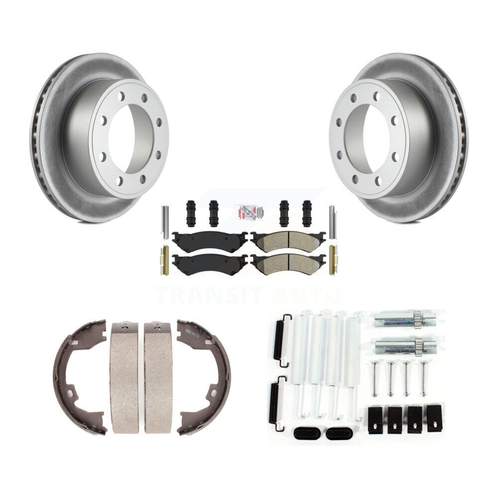 Rotors à revêtement de disque arrière, plaquettes semi-métalliques, Kit de quincaillerie pour chaussures de frein de stationnement pour