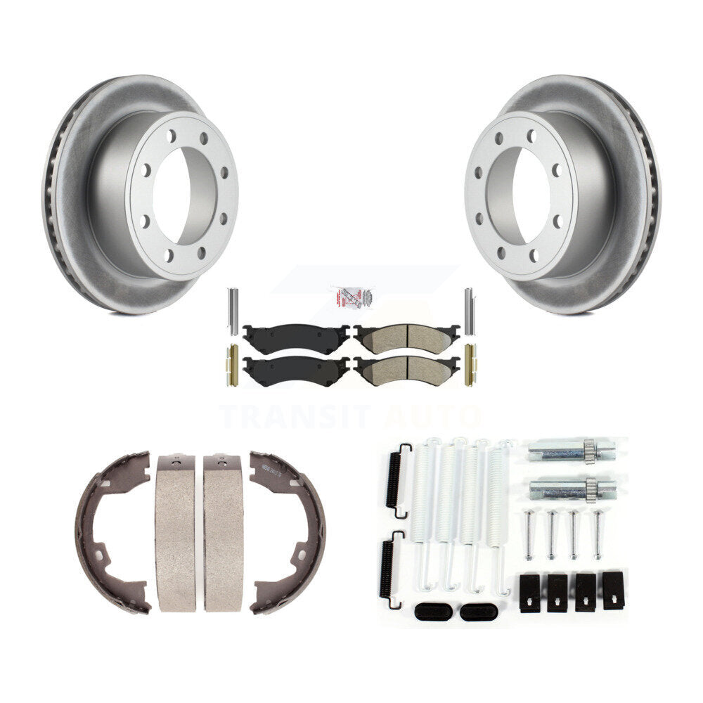Rotors à revêtement de disque arrière, plaquettes semi-métalliques, Kit de quincaillerie pour chaussures de frein de stationnement pour