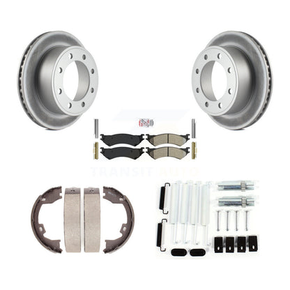 Rotors à revêtement de disque arrière, plaquettes semi-métalliques, Kit de quincaillerie pour chaussures de frein de stationnement pour