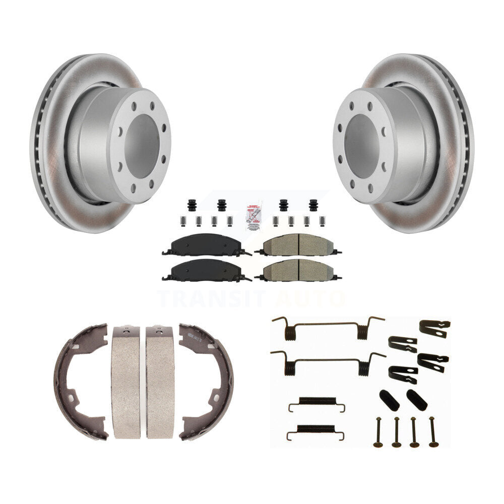 Rotors à revêtement de disque arrière, patins semi-métalliques, chaussures de stationnement et kit de quincaillerie pour Ram