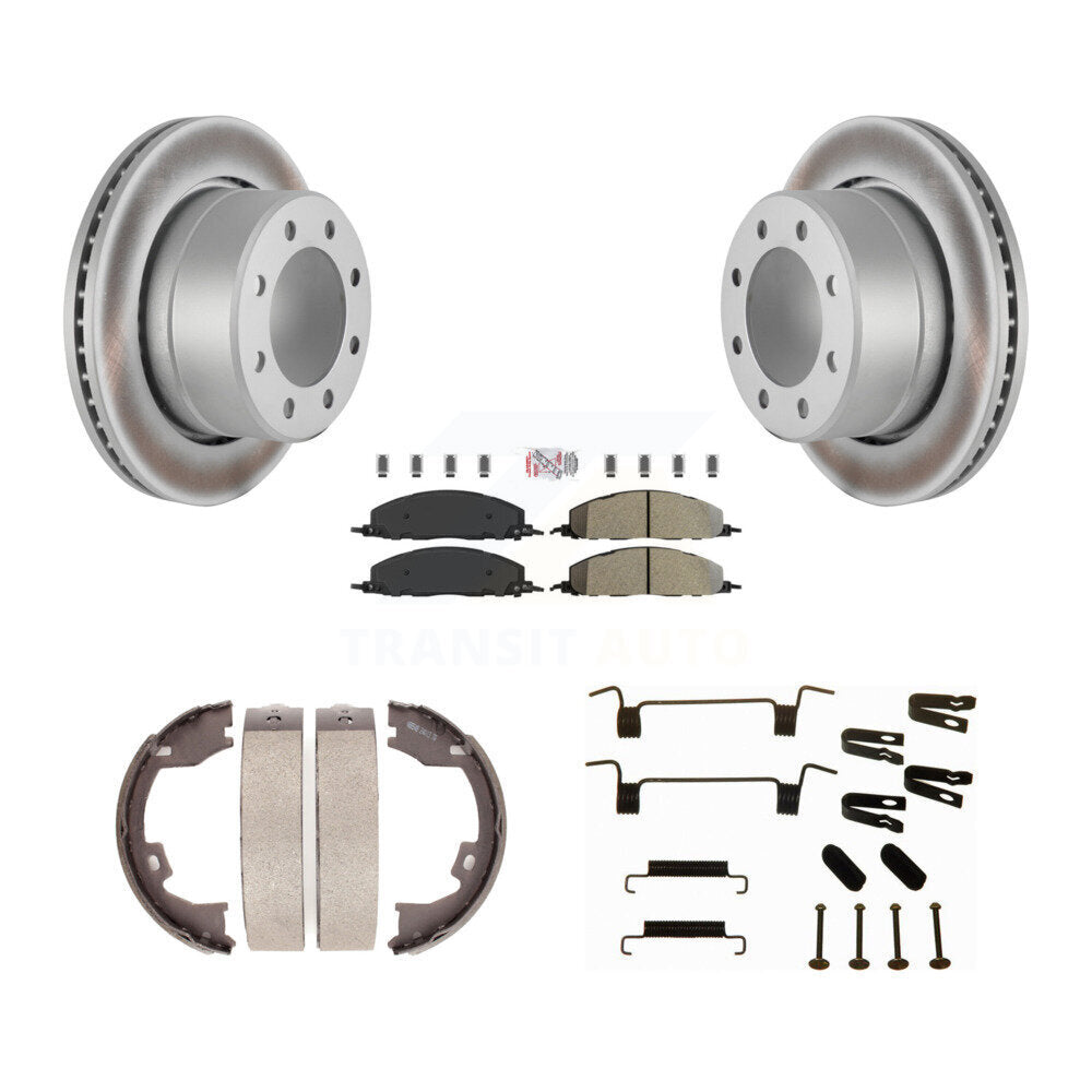 Rotors à revêtement de disque arrière, patins semi-métalliques, chaussures de stationnement et kit de quincaillerie pour Ram