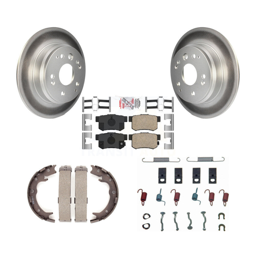Kit de chaussures de stationnement et de matériel de stationnement de plaquettes en céramique de rotors enduits de disque arrière pour Acura T