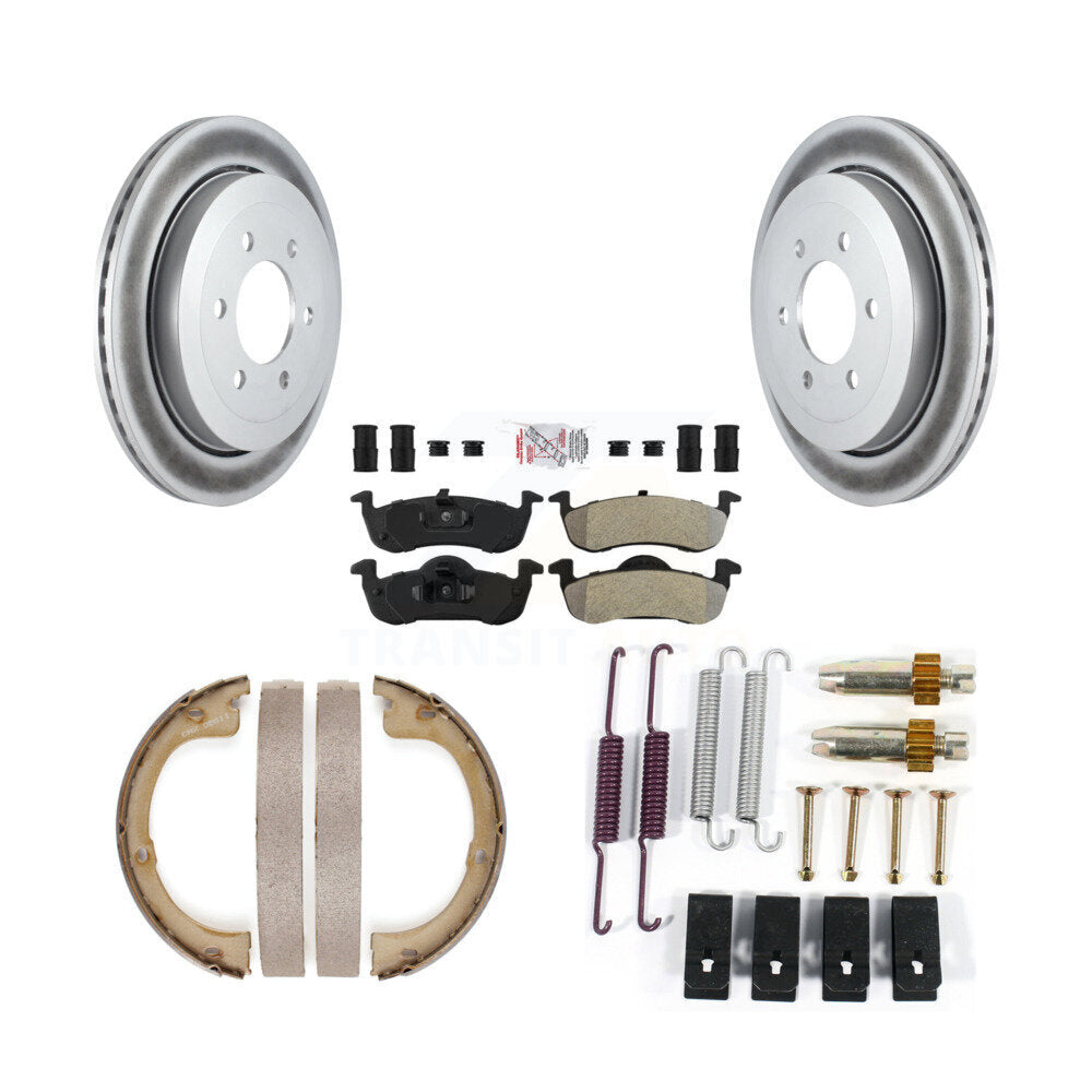 Rotors à revêtement de disque arrière, patins semi-métalliques, chaussures de stationnement et Kit de matériel pour