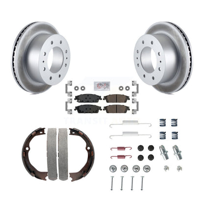Rotors à revêtement de disque arrière, plaquettes semi-métalliques, Kit de quincaillerie pour chaussures de frein de stationnement pour