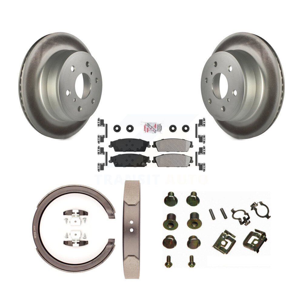 Rotors à revêtement de disque arrière, patins semi-métalliques, chaussures de stationnement et kit de quincaillerie pour 150