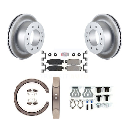 Rotors à revêtement de disque arrière, plaquettes semi-métalliques, Kit de quincaillerie pour chaussures de frein de stationnement pour