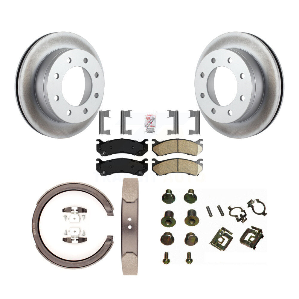Kit de chaussures de stationnement et de quincaillerie pour GMC Sierr, Rotors recouverts de disque arrière, tampons en céramique