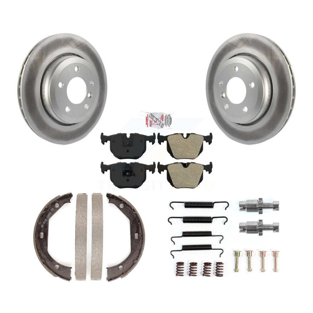 Rotors à revêtement de disque arrière, patins semi-métalliques, chaussures de stationnement et Kit de matériel pour BMW