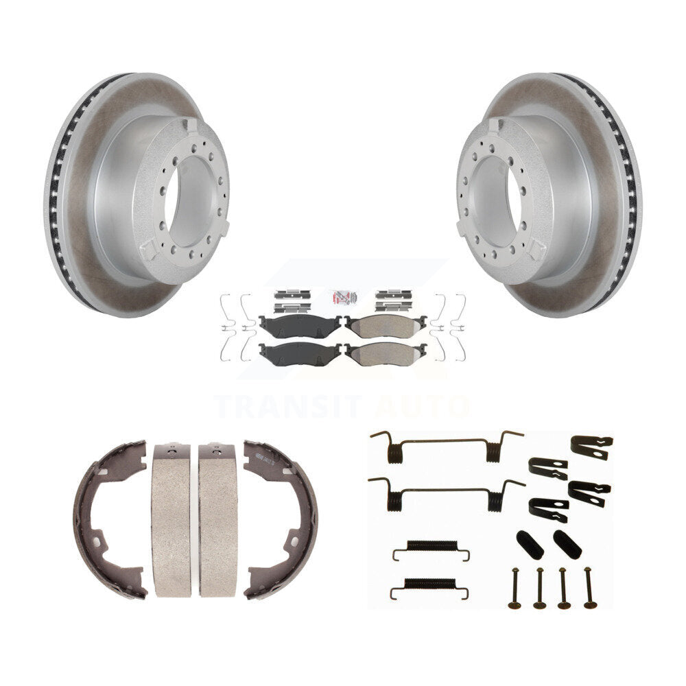 Rotors à revêtement de disque arrière, patins semi-métalliques, chaussures de stationnement et Kit de matériel pour
