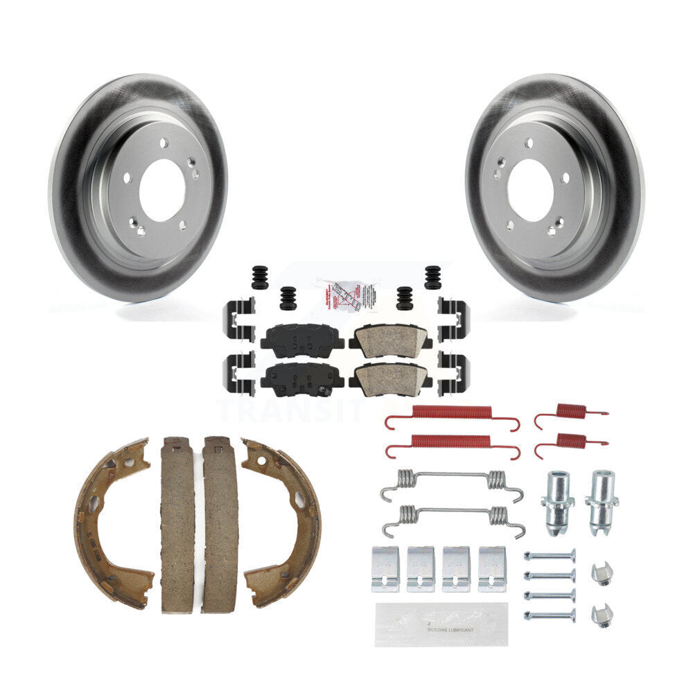 Kit de chaussures de stationnement et de matériel de stationnement de plaquettes en céramique de rotors enduits de disque arrière pour Hyundai