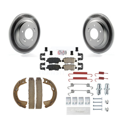 Kit de chaussures de stationnement et de matériel de stationnement de plaquettes en céramique de rotors enduits de disque arrière pour Hyundai