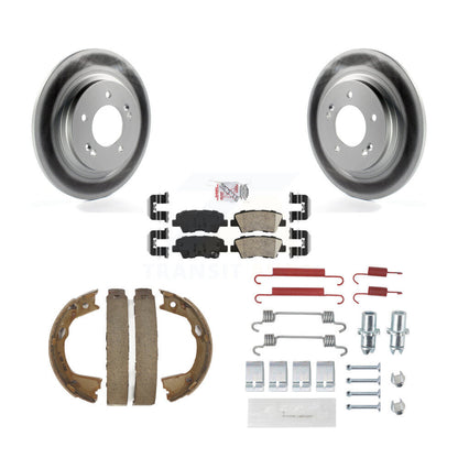 Kit de chaussures de stationnement et de matériel de stationnement de plaquettes en céramique de rotors enduits de disque arrière pour Hyundai