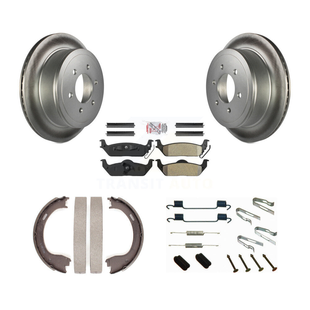 Rotors à revêtement de disque arrière, plaquettes semi-métalliques, Kit de quincaillerie pour chaussures de frein de stationnement pour