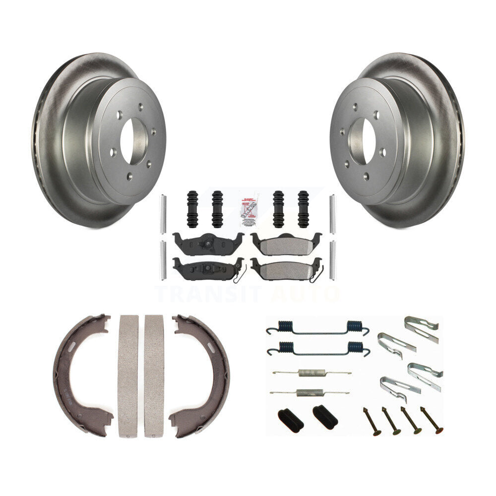 Rotors à revêtement de disque arrière, plaquettes semi-métalliques, Kit de quincaillerie pour chaussures de frein de stationnement pour