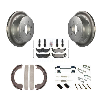 Rotors à revêtement de disque arrière, plaquettes semi-métalliques, Kit de quincaillerie pour chaussures de frein de stationnement pour