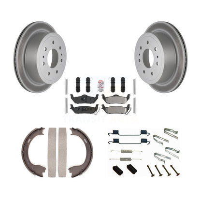 Rotors à revêtement de disque arrière, plaquettes semi-métalliques, Kit de quincaillerie pour chaussures de frein de stationnement pour