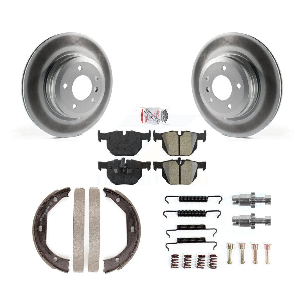 Rotors à revêtement de disque arrière, patins semi-métalliques, chaussures de stationnement et Kit de matériel pour BMW