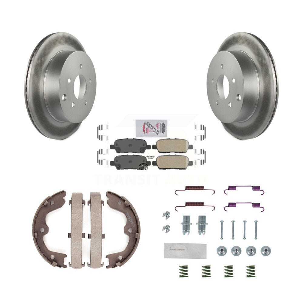 Kit de chaussures de stationnement et de matériel de stationnement de plaquettes en céramique de rotors enduits de disque arrière pour INFINIT