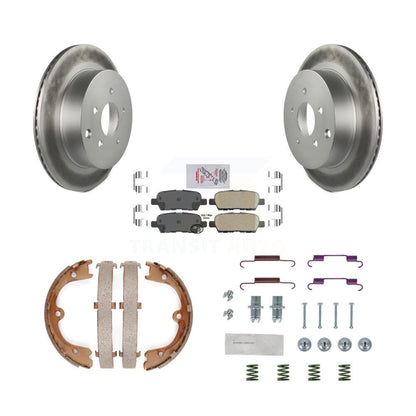 Kit de chaussures de stationnement et de matériel de stationnement de plaquettes en céramique de rotors enduits de disque arrière pour INFINIT