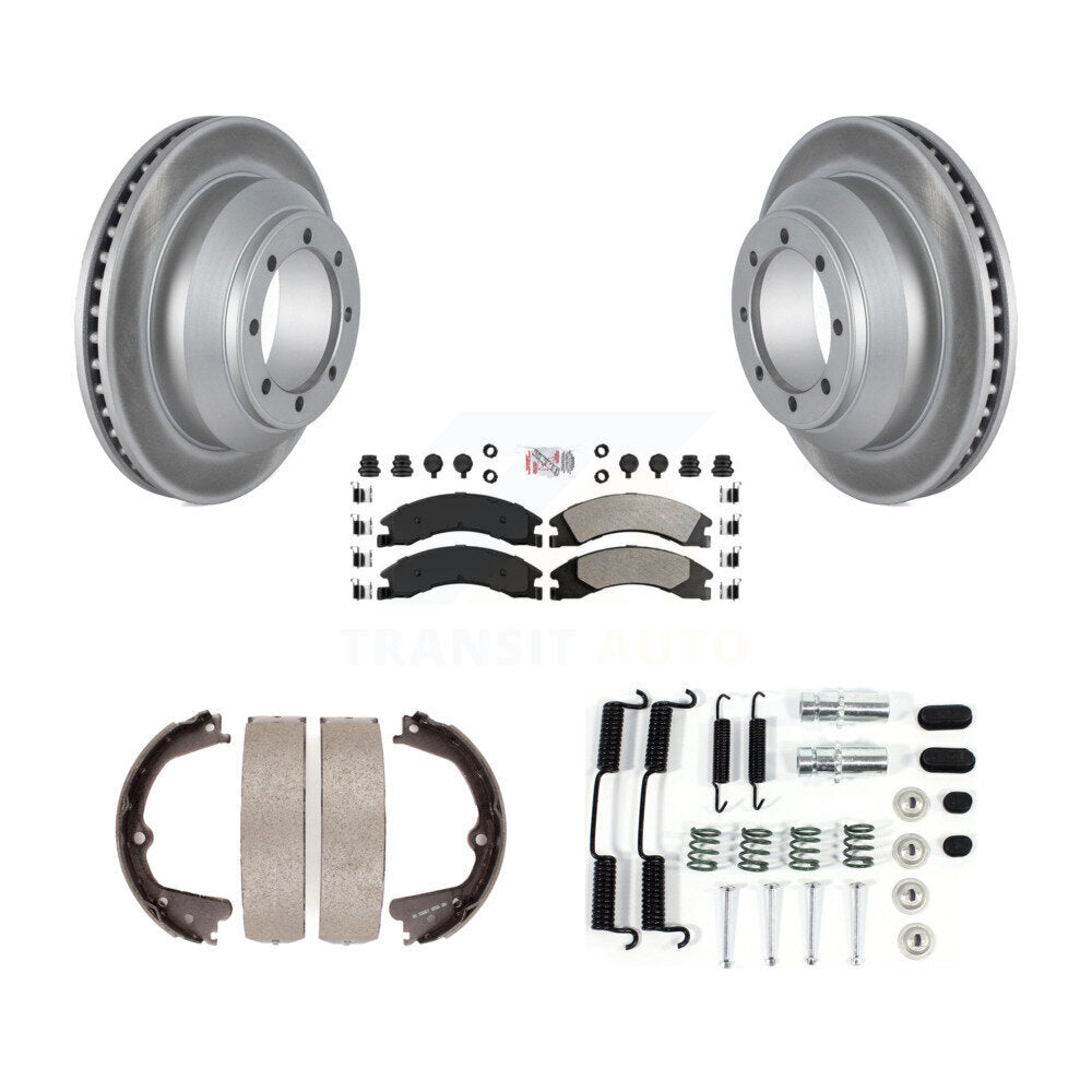 Rotors à revêtement de disque arrière, plaquettes semi-métalliques, Kit de quincaillerie pour chaussures de frein de stationnement pour