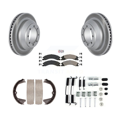Rotors à revêtement de disque arrière, plaquettes semi-métalliques, Kit de quincaillerie pour chaussures de frein de stationnement pour
