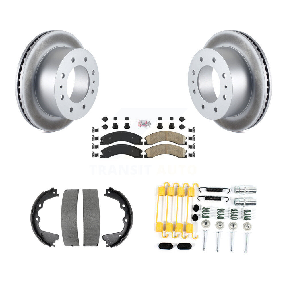 Kit de chaussures de stationnement et de quincaillerie pour GMC Sierr, Rotors recouverts de disque arrière, tampons en céramique